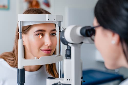 Ophthalmologist performing an eye examination